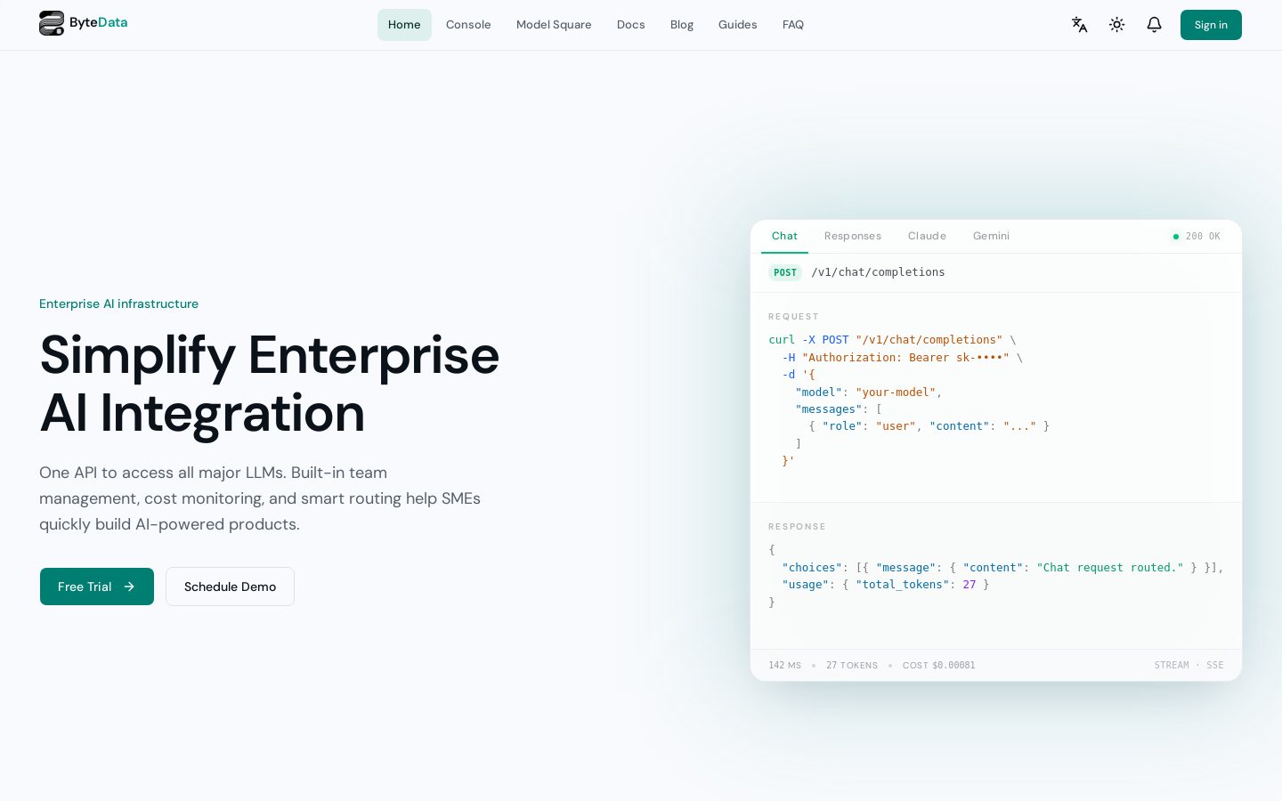 ByteData.ai homepage